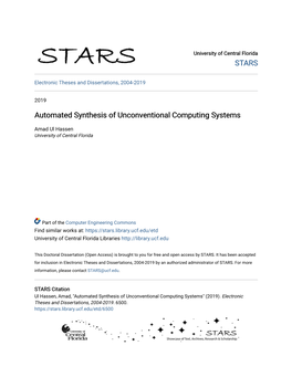 Automated Synthesis of Unconventional Computing Systems