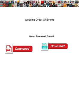 Wedding Order of Events