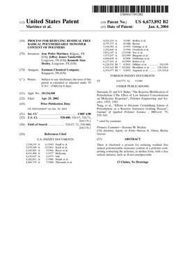 (12) United States Patent (10) Patent No.: US 6,673,892 B2 Martinez Et Al