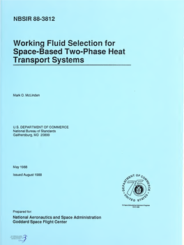 Working Fluid Selection for Space-Based Two-Phase Heat Transport Systems