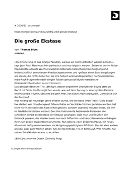 Die Große Ekstase