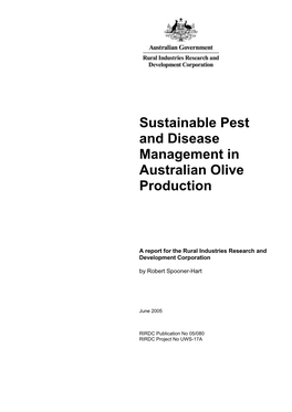 Sustainable Pest and Disease Management in Australian Olive Production