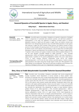 Seasonal Dynamics of Coccinellid Species in Apple, Cherry, and Hazelnut