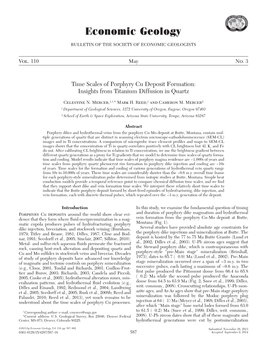 Time Scales of Porphyry Cu Deposit Formation: Insights from Titanium Diffusion in Quartz