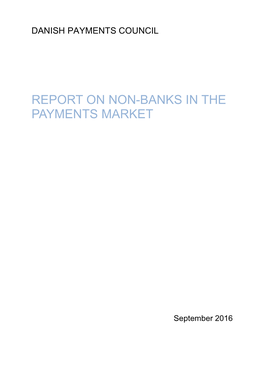 Report on Non-Banks in the Payments Market