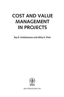 Cost and Value Management in Projects