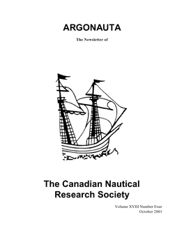 ARGONAUTA the Canadian Nautical Research Society