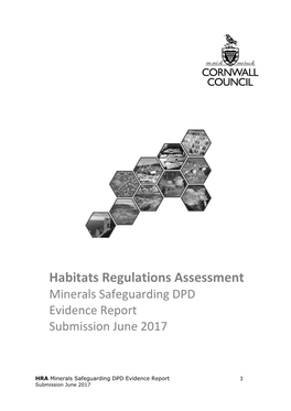 Habitats Regulations Assessment Minerals Safeguarding DPD Evidence Report Submission June 2017