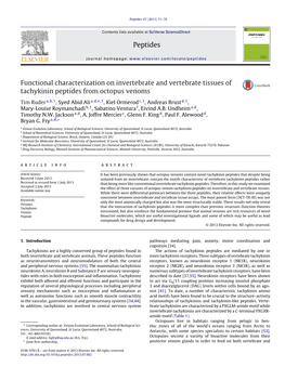 Functional Characterization on Invertebrate and Vertebrate Tissues Of