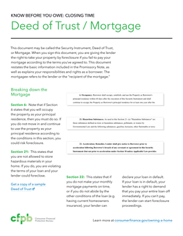 Deed of Trust / Mortgage