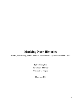 Marking Nuer Histories