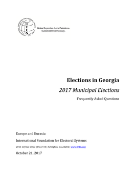 Elections in Georgia: 2017 Municipal Elections Frequently Asked Questions