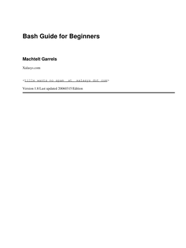 Bash Guide for Beginners