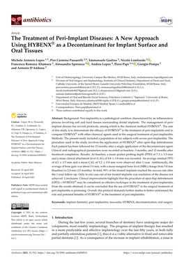 The Treatment of Peri-Implant Diseases: a New Approach Using HYBENX® As a Decontaminant for Implant Surface and Oral Tissues