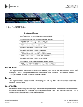 Application Note: RHEL Kernel Panic