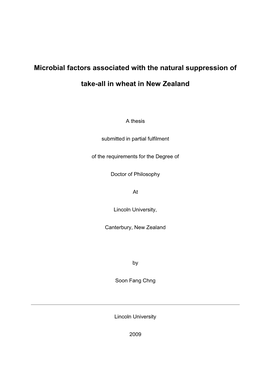 Microbial Factors Associated with the Natural Suppression of Take-All In