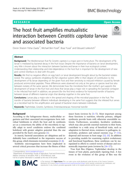 The Host Fruit Amplifies Mutualistic Interaction Between Ceratitis