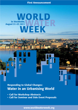 2011 World Water Week 1St Announcement, 21–27 August 2011