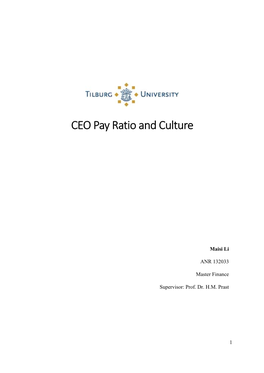 CEO Pay Ratio and Culture