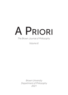 A Priori Volume 6