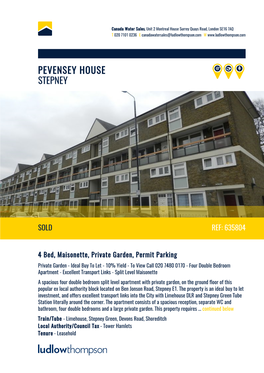 Pevensey House Stepney