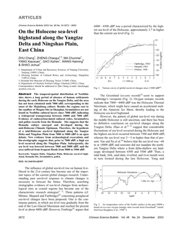 On the Holocene Sea-Level Highstand Along the Yangtze Delta And