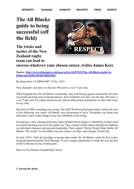 The All Blacks Guide to Being Successful (Off the Field)