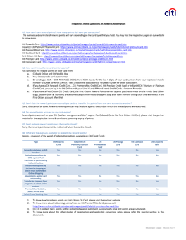 06-08-2021 Frequently Asked Questions on Rewards Redemption Q1. How Can I Earn Reward Points?