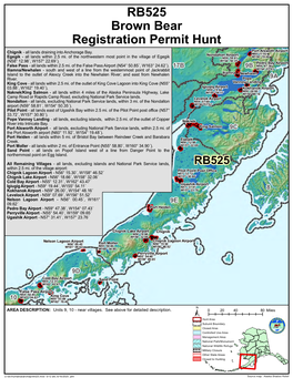RB525 Brown Bear Registration Permit Hunt Chignik - All Lands Draining Into Anchorage Bay