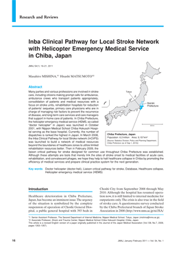 Inba Clinical Pathway for Local Stroke Network with Helicopter Emergency Medical Service in Chiba, Japan
