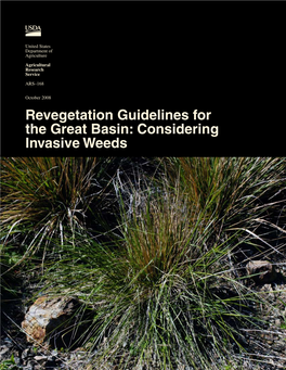 Revegetation Guidelines for the Great Basin: Considering Invasive Weeds 2 United States Department of Agriculture Agricultural Research Service ARS–168