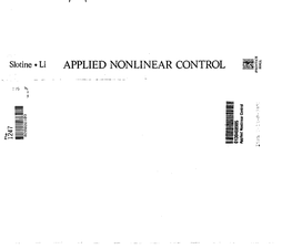 Slotine • Li APPLIED NONLINEAR CONTROL