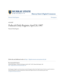 Paducah Daily Register, April 28, 1907 Paducah Daily Register