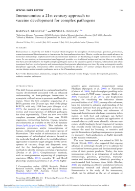 Immunomics: a 21St Century Approach to Vaccine Development for Complex Pathogens