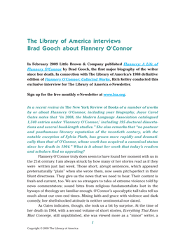 The Library of America Interviews Brad Gooch About Flannery O’Connor