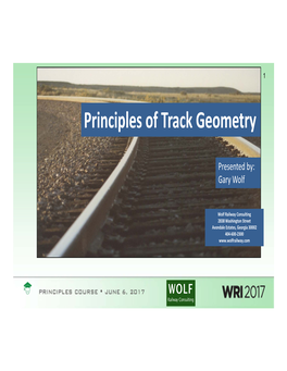 Principles of Track Geometry