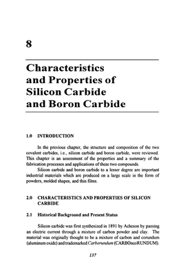 8 Characteristics and Properties of Silicon Carbide and Boron Carbide