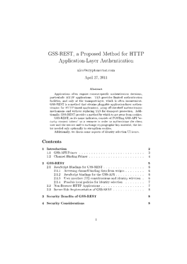 GSS-REST, a Proposed Method for HTTP Application-Layer Authentication