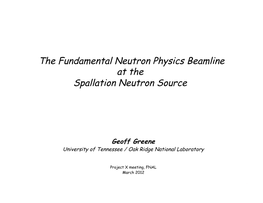 The Fundamental Neutron Physics Beamline at the Spallation Neutron Source