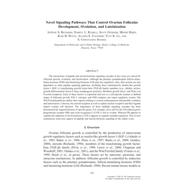 Novel Signaling Pathways That Control Ovarian Follicular Development, Ovulation, and Luteinization