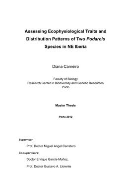 Assessing Ecophysiological Traits and Distribution Patterns of Two Podarcis Species in NE Iberia