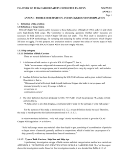 Annex 1: Problem Definition and Background Information