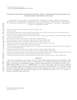 Transiting Exoplanet Monitoring Project (TEMP). I. Refined System