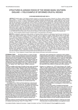 Structures in Jurassic Rocks of the Wessex Basin, Southern England - I: Field Example of Deformed Crustal Wedges