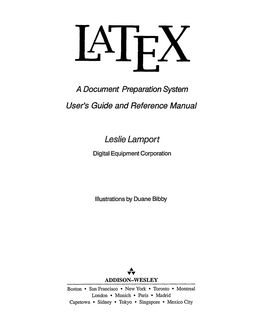 A Document Preparation System User's Guide and Reference