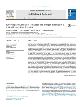 Burrowing Herbivores Alter Soil Carbon and Nitrogen Dynamics in a Semi-Arid Ecosystem, Argentina