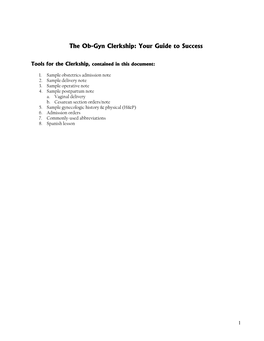 The Ob-Gyn Clerkship: Your Guide to Success