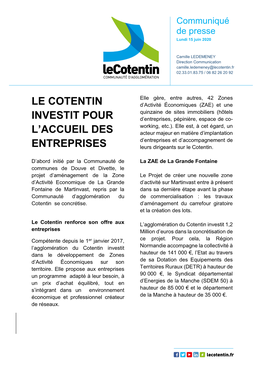 Le Cotentin Investit Pour L'accueil Des Entreprises