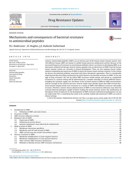 Mechanisms and Consequences of Bacterial Resistance to Antimicrobial Peptides