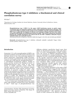 Phosphodiesterase Type 5 Inhibitors: a Biochemical and Clinical Correlation Survey